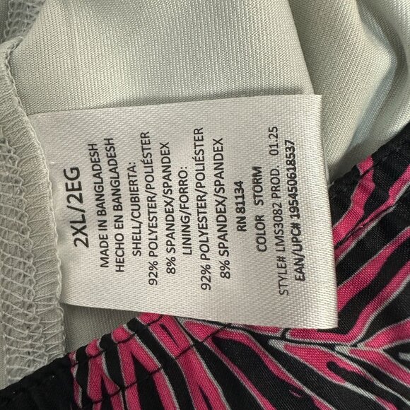 Laguna Mens Swim Shorts 2XL The Volley Black Pink Floral Drawstring UPF 50+ - Picture 2 of 13